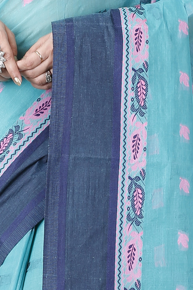 See Green Pure Cotton Provati Tant Saree (1072)